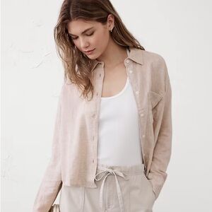 Beige Button-Up Shirt